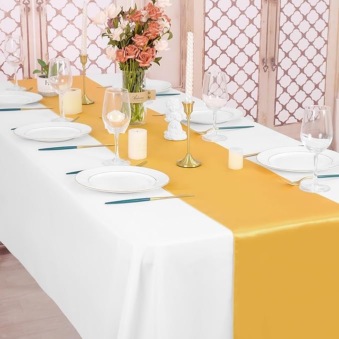 Golden Satin Table Runner